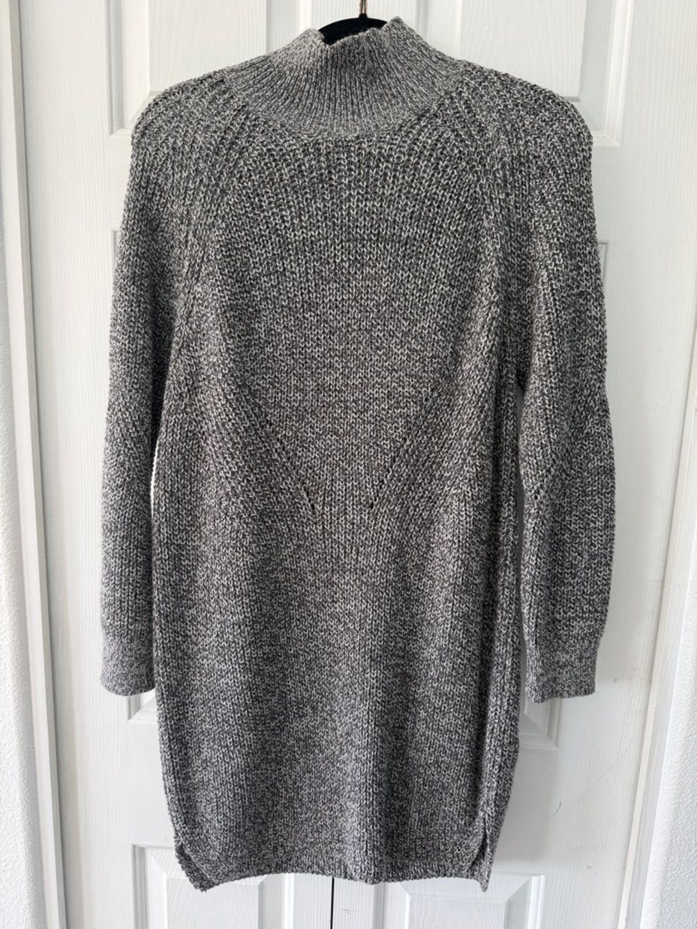 Topshop Gray Marled Knit Sweater Dress, S